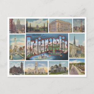 Vintage Indianapolis, Indiana Carte Postale Collag