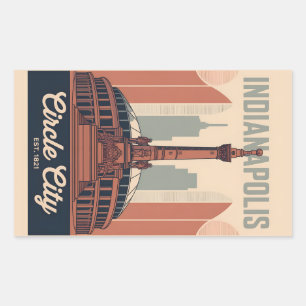 Vintage Indianapolis Indiana Retro Cityscape Art Sticker