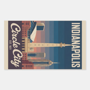 Vintage Indianapolis Indiana Retro Cityscape Trave Sticker