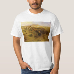 Vintage Indians, Buffalo Hunt by CM Russell T-Shirt