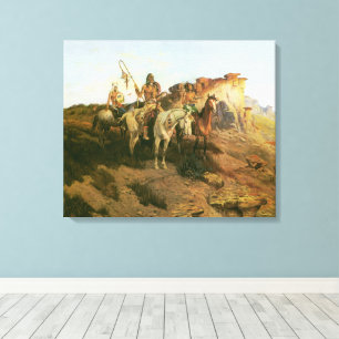 Vintage Indians, Prowlers of the Prairie, Seltzer, Canvas Print