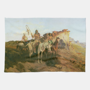 Vintage Indians, Prowlers of the Prairie, Seltzer, Kitchen Towel
