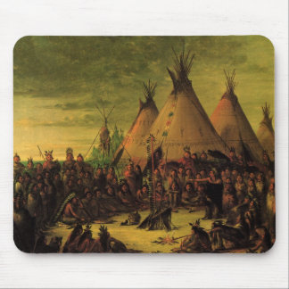 Vintage Indians, Sioux War Council by Catlin Mouse Pad