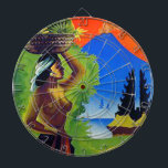 Vintage Indonesia Bali Travel Poster Dartboard<br><div class="desc">Vintage Indonesia Bali Travel Poster as a background for the dartboard.</div>