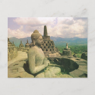 Vintage Indonesia, Borobodur temple Postcard