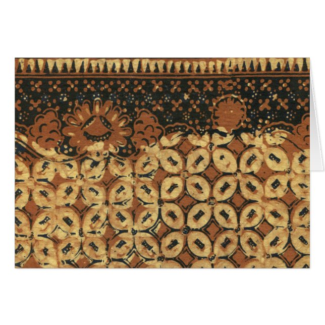 Vintage Indonesian Batik Kawung Pattern Rustic (Front Horizontal)