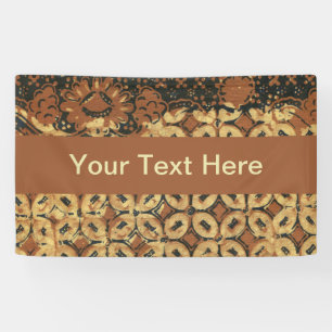 Vintage Indonesian Batik Kawung Pattern Rustic Banner