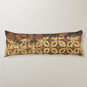Vintage Indonesian Batik Kawung Pattern Rustic Body Pillow