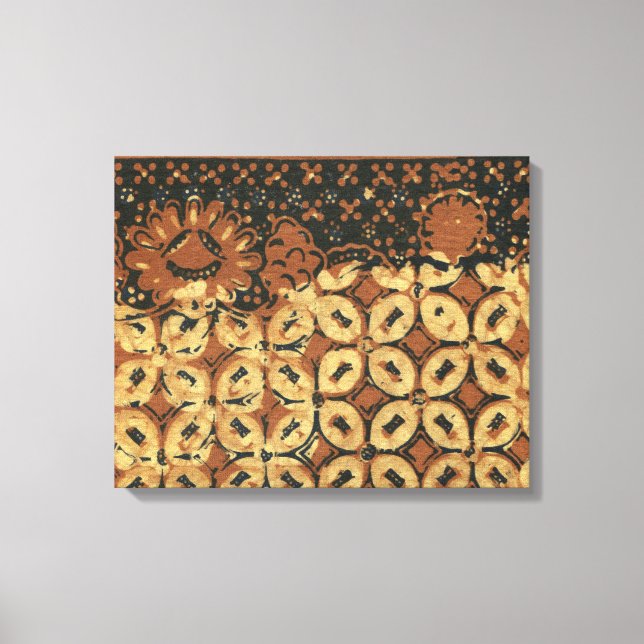 Vintage Indonesian Batik Kawung Pattern Rustic Canvas Print (Front)
