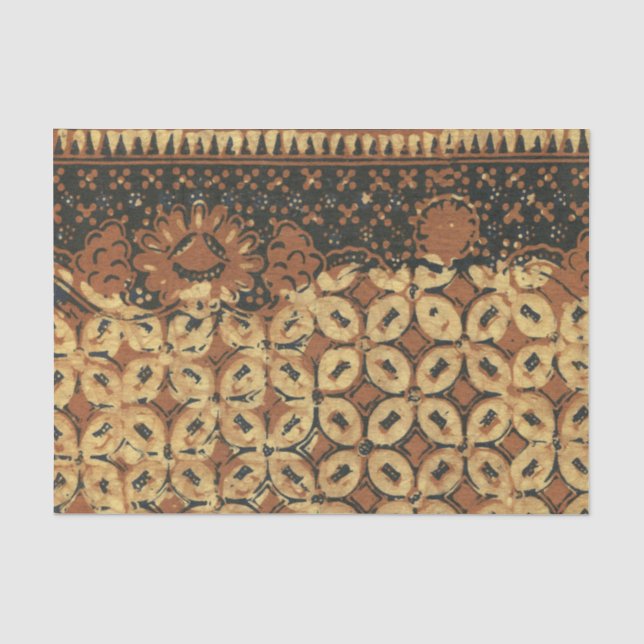 Vintage Indonesian Batik Kawung Pattern Rustic Tissue Paper (Front)