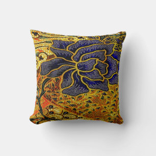 Vintage, Indonesian Batik Throw Pillow