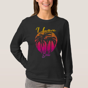 Vintage Indonesian Vacation Bali Palm Trees I Lov T-Shirt