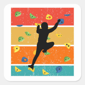 Vintage Indoor Rock Climbing Square Sticker