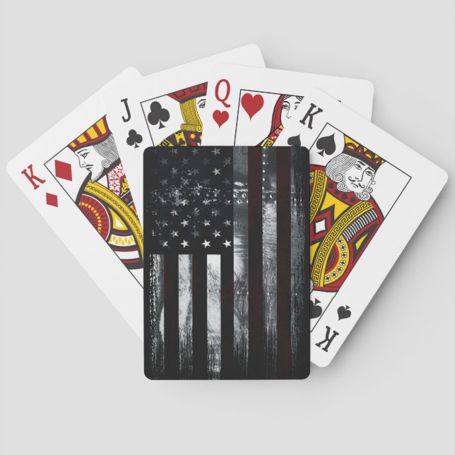 Vintage Industrial American Flag Playing Cards (Back)