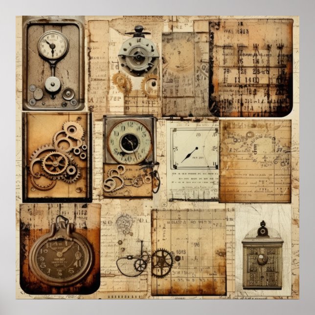 Vintage Industrial Grunge Poster (Front)