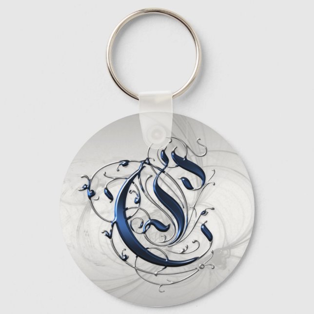 Vintage Initial C Keychain (Front)