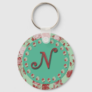 Vintage Initial N Keychain
