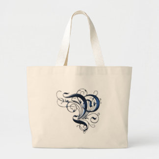 Vintage Initial P Large Tote Bag
