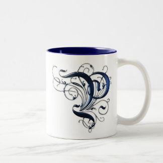 Vintage Initial P Two-Tone Coffee Mug