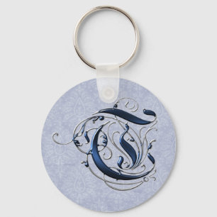 Vintage Initial T Keychain