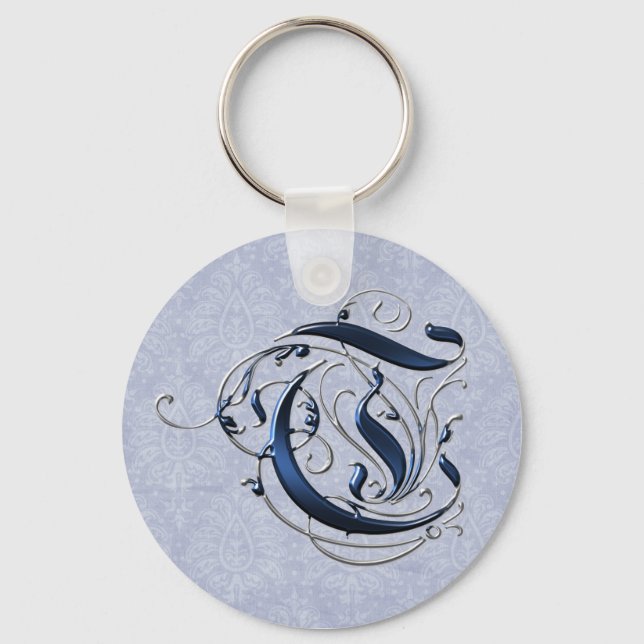 Vintage Initial T Keychain (Front)