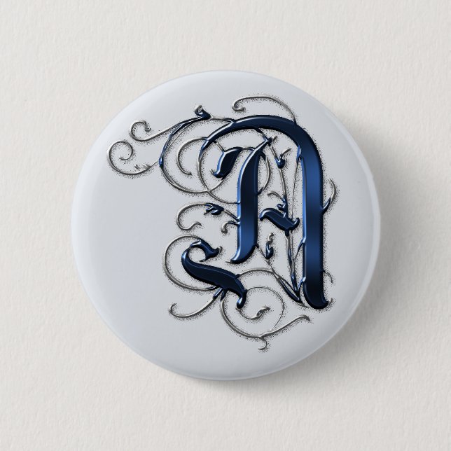 Vintage Initials A 2 Inch Round Button (Front)