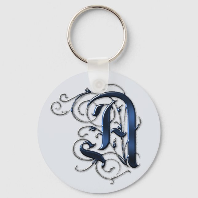 Vintage Initials A Keychain (Front)