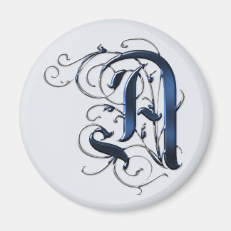 Vintage Initials A Magnet