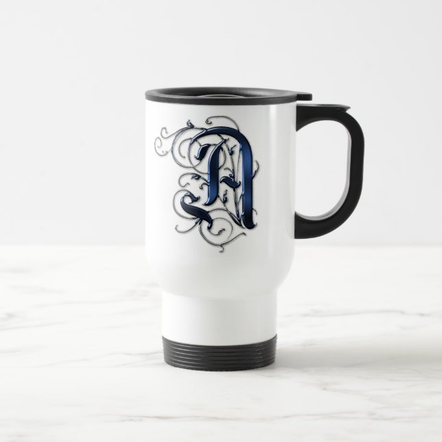 Vintage Initials A Travel Mug (Right)