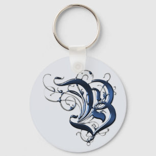 Vintage Initials B Keychain