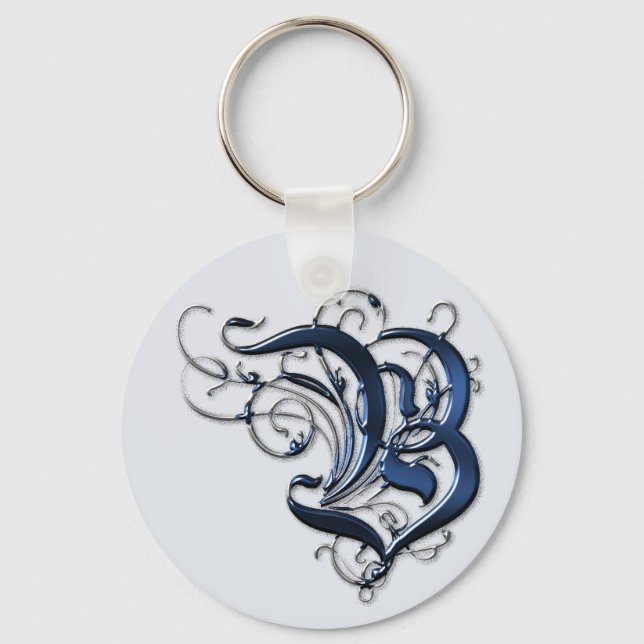 Vintage Initials B Keychain (Front)