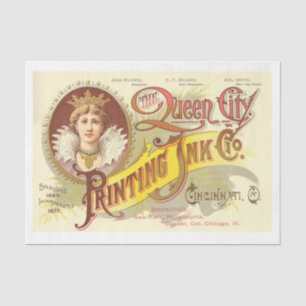 Vintage Ink Label Art Deco Decoupage Tissue Paper