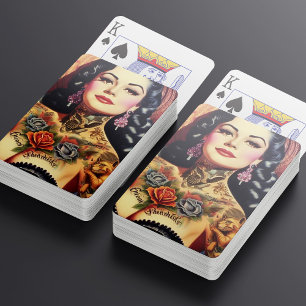 Vintage Inked Pin-up Playing Cards