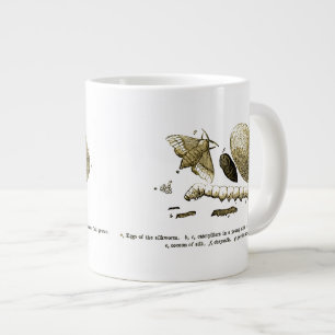 Vintage Insect Image   Silkworm   Moth Large Coffee Mug