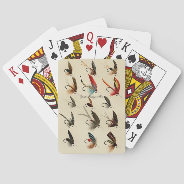 Vintage Insect Trout Flies Wings Playing Cards (Back)