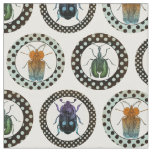 Vintage Insects Colourful Beetles Science Fabric
