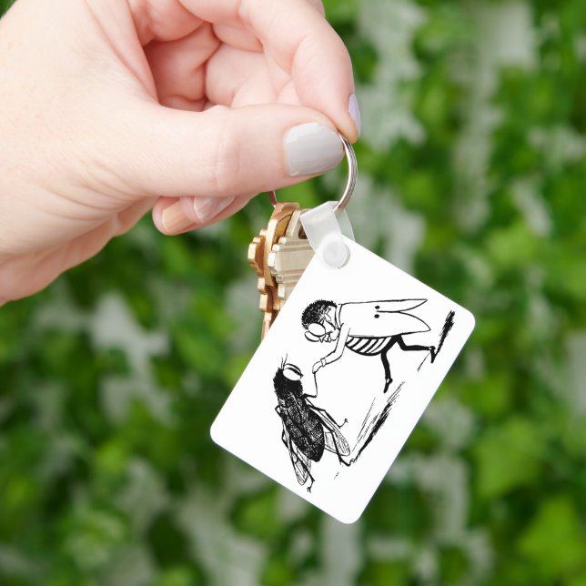 Vintage Insects Dancing; Bluebottle Fly Keychain (Hand)
