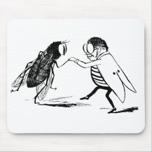Vintage Insects Dancing; Bluebottle Fly Mouse Pad