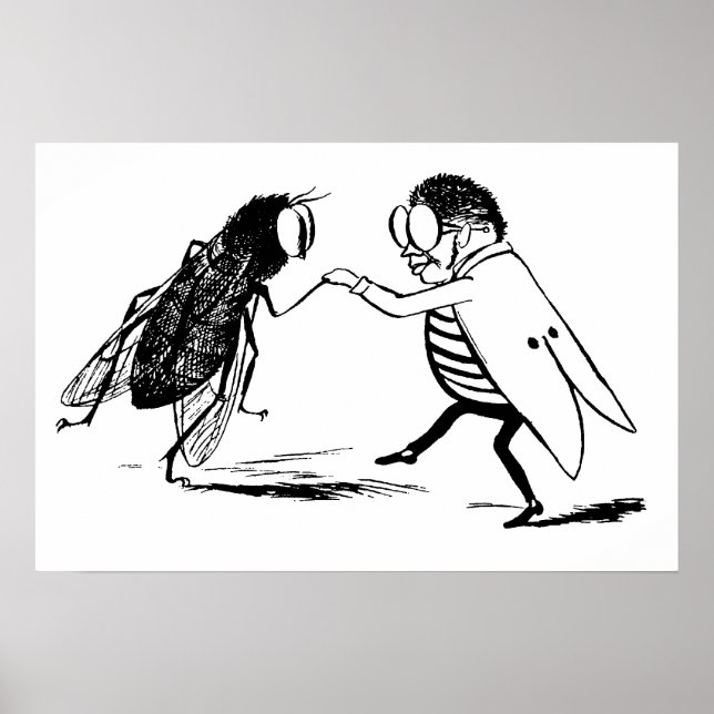 Vintage Insects Dancing; Bluebottle Fly Poster (Front)