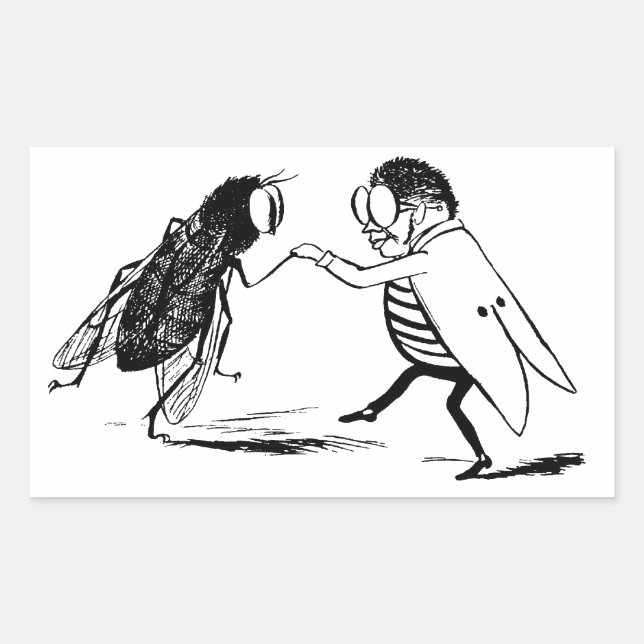 Vintage Insects Dancing; Bluebottle Fly Sticker (Front)