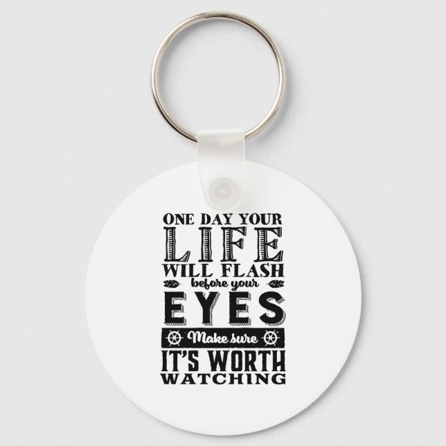 Vintage Inspirational Quote Live A Good Life Keychain (Front)