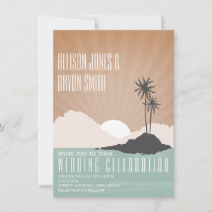 Vintage Inspiré Island Beach Mariage Invitation