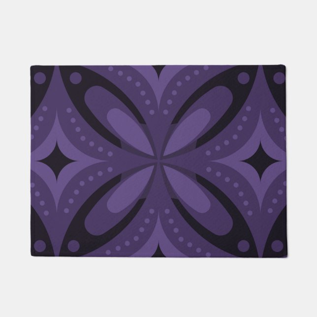 Vintage-Inspired Abstract Geometric Design Doormat (Front)