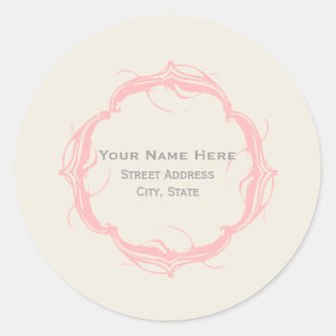 Vintage Inspired Address Sticker - Pink