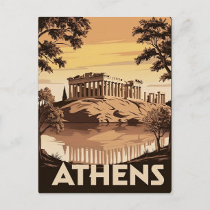 Vintage-Inspired Athens – Iconic Parthenon Postcard