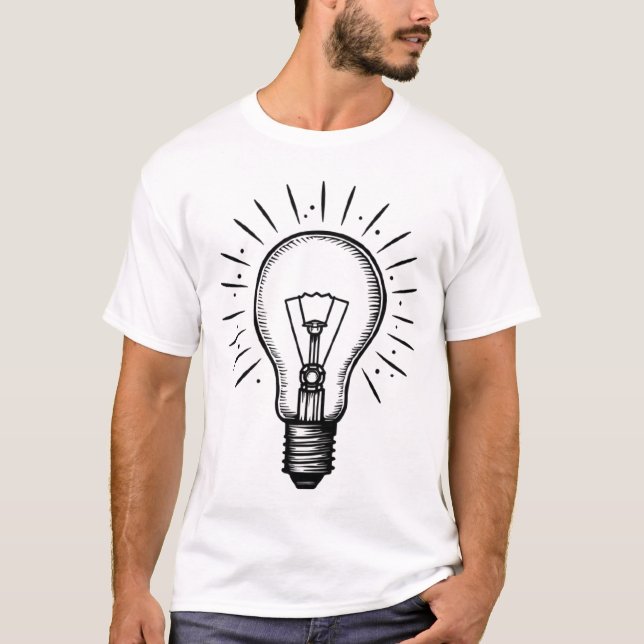 Vintage Inspired Bright Idea Lightbulb T-Shirt (Front)