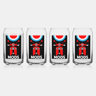 Vintage Inspired British Mods And Rockers Can Glass