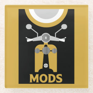Vintage Inspired British Mods And Rockers Glass Coaster