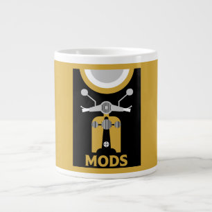 Vintage Inspired British Mods And Rockers Large Coffee Mug