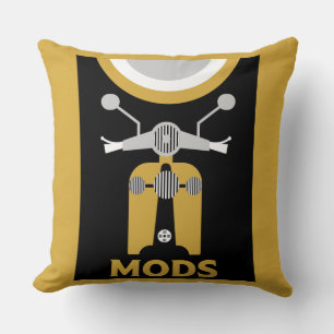 Vintage Inspired British Mods And Rockers Throw Pillow